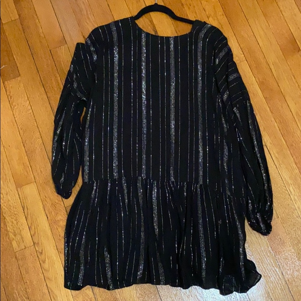 Zara Metallic Stripe Dress